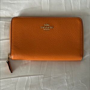 Coach Orange Leather Wallet